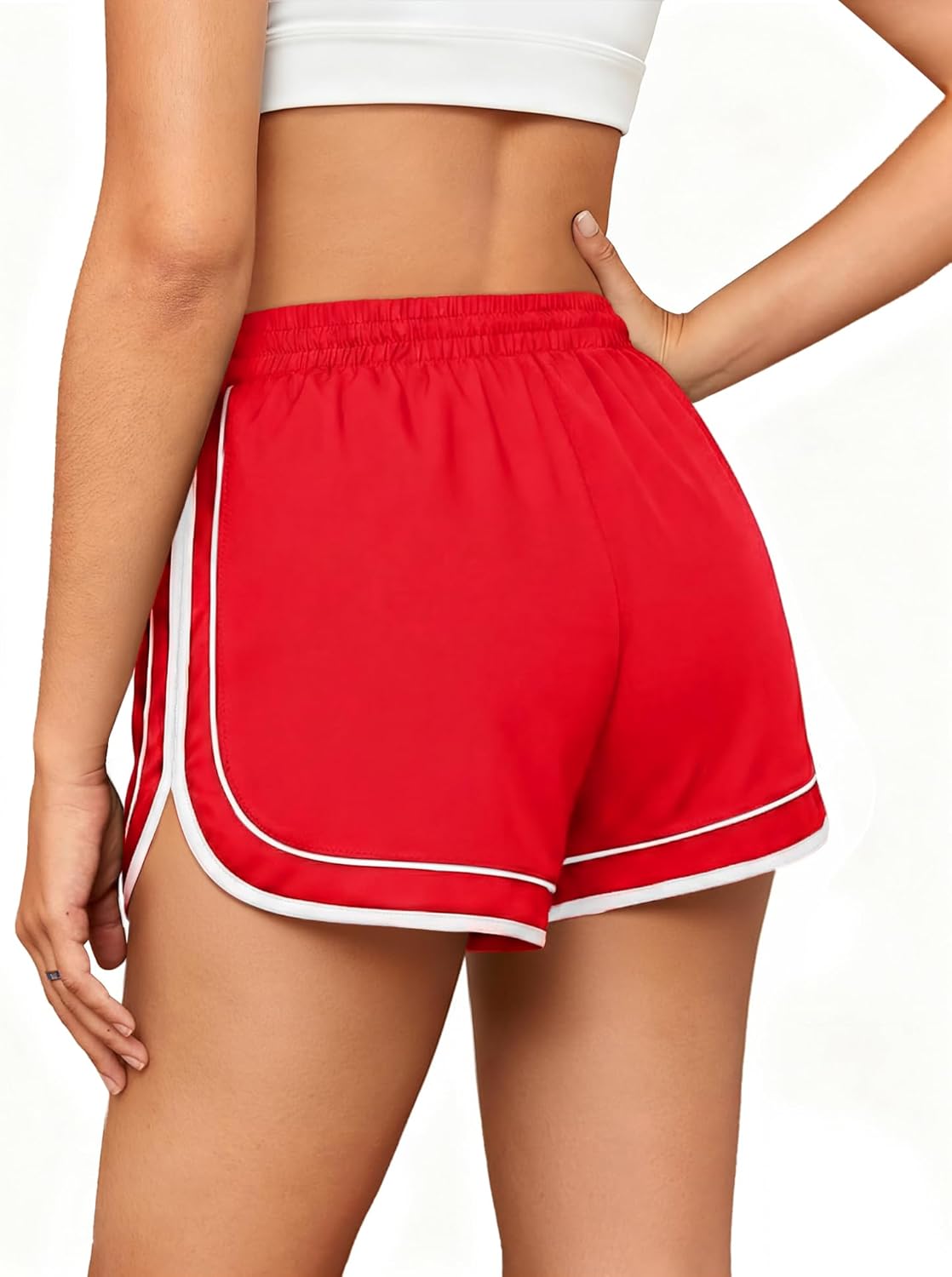 Chunpin Women's Athletic Shorts Waterproof Running Shorts Quick Dry Sporty Shorts Gym Workout Shorts with Pockets - Image 2