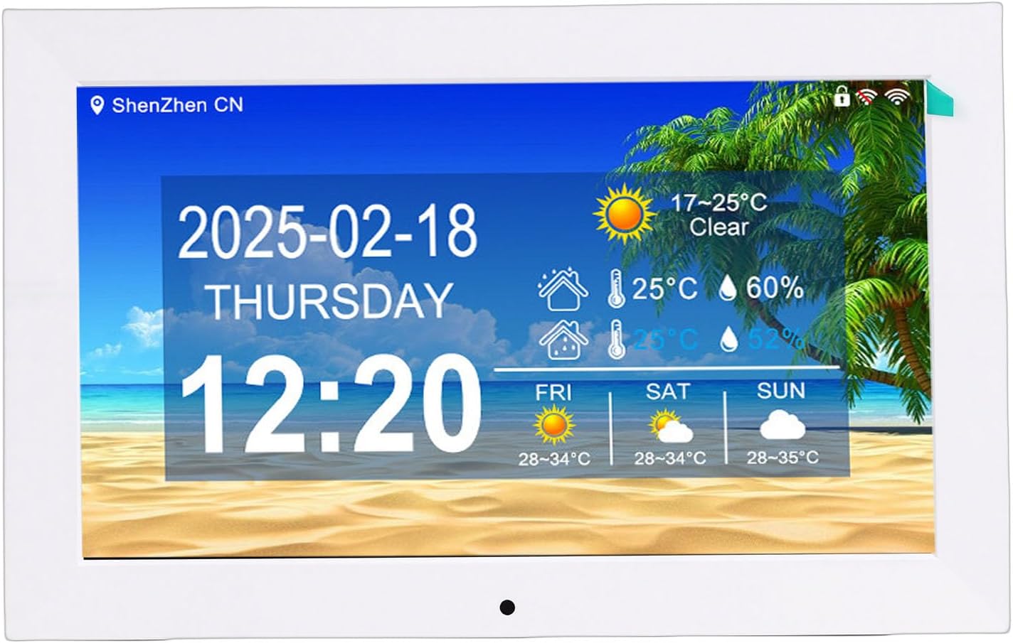 FOSA 10 Inch Smart Digital WiFi Clock, Real Time Weather Temperature Humidity Display with Photo Video Playback, for Seniors with Large Font (US Plug)