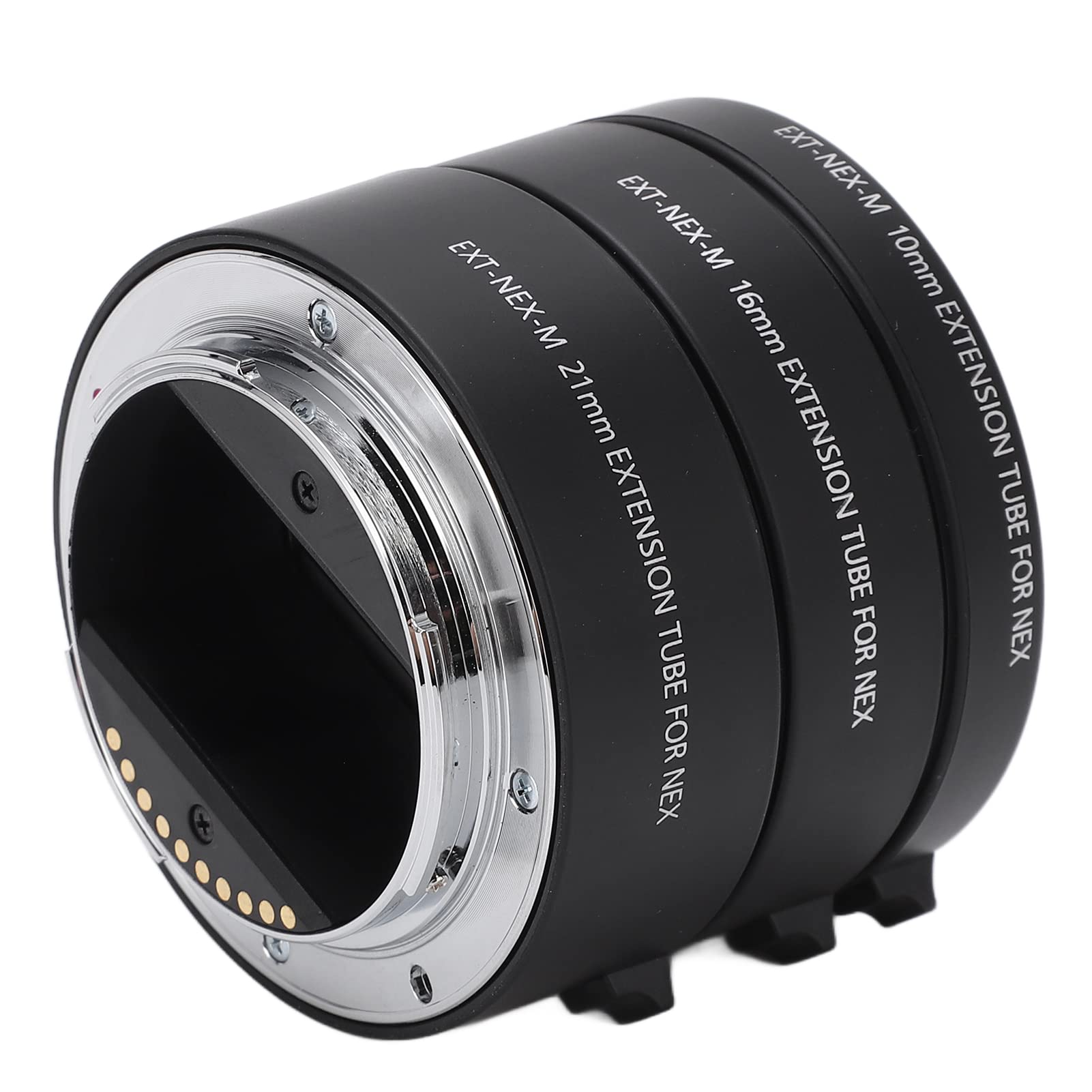 Anello Adattatore per Tubo di Estensione Macro con Messa a Fuoco Automatica Set di Tubi di Prolunga Macro Anello Adattatore per Montaggio Obiettivo 10mm+16mm+21mm per Obiettivi Sony E Mount