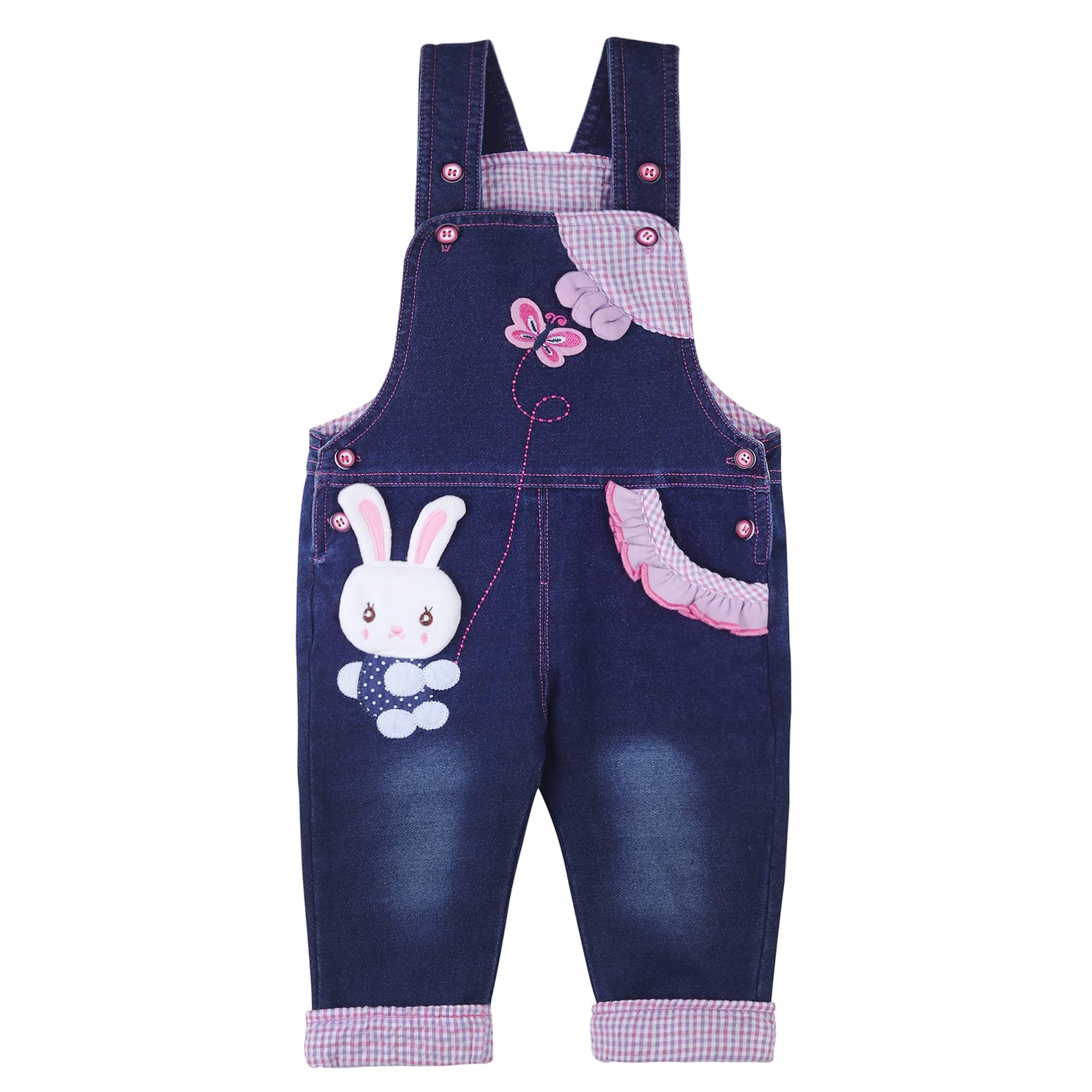 Bebé Niños Peto Vaqueros Overall Mono Largo Elegante Ocio Azul con Patrón Moda