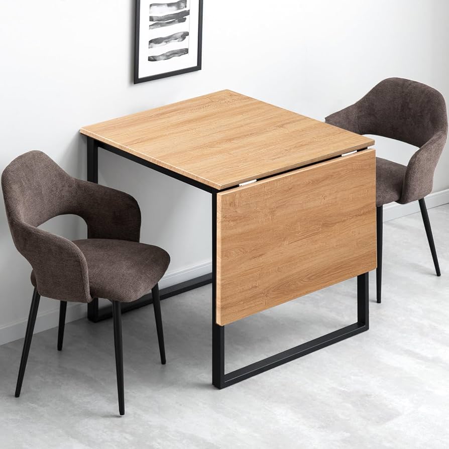 限定セール！人用伸長折りたたみ式ダイニングテーブル　チェア付き　BROWN タンスのゲン ダイニングテーブル 4人 6人 伸縮 単品 伸長式