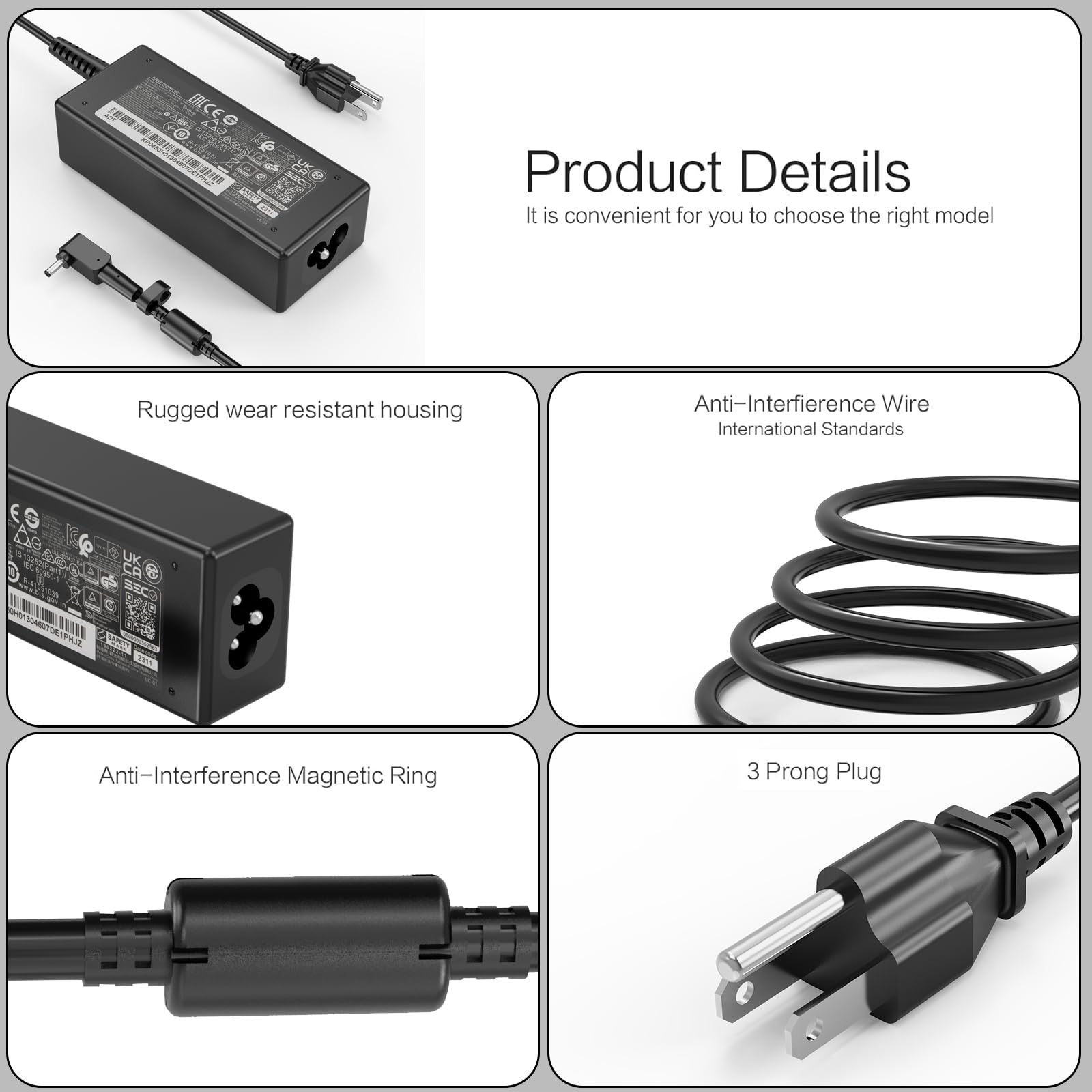 Amazon.com: 45W Aspire AC Adapter fit for Acer Aspire 3 A315