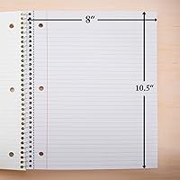 Vista 2 de BAZIC - Cuaderno de espiral, 1 materia, papel rayado ancho de 8 x 10-1/2 pulgadas, 70 hojas de cubierta roja, cuadernos de compilación de diario