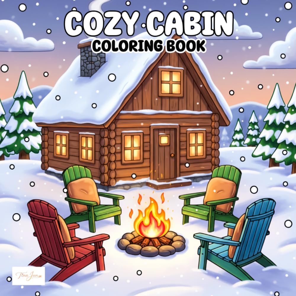 Cozy Cabin Coloring Book: Warm Woodland Retreats, Peaceful Rustic Interiors, and Cabin Life Scenes to Color