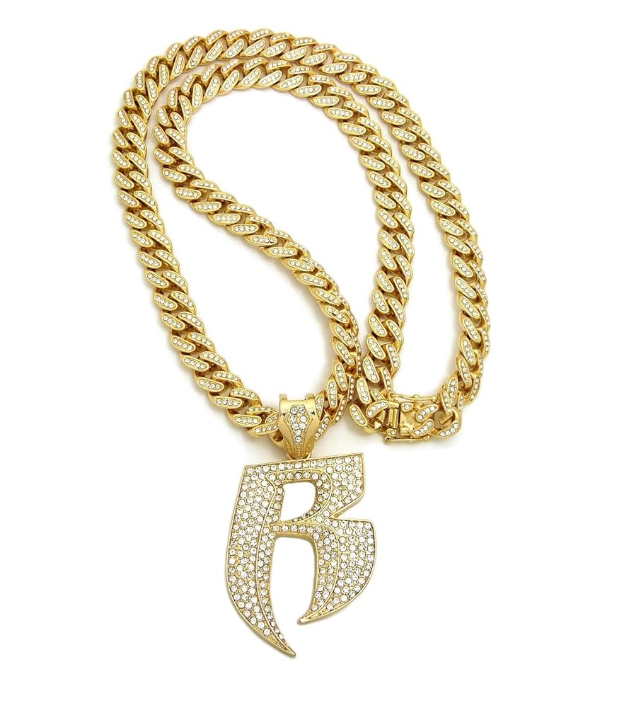 RED WARRIORS Rペンダント Amazon | Iced Out ' r 'ペンダント& 12 mm / 30 