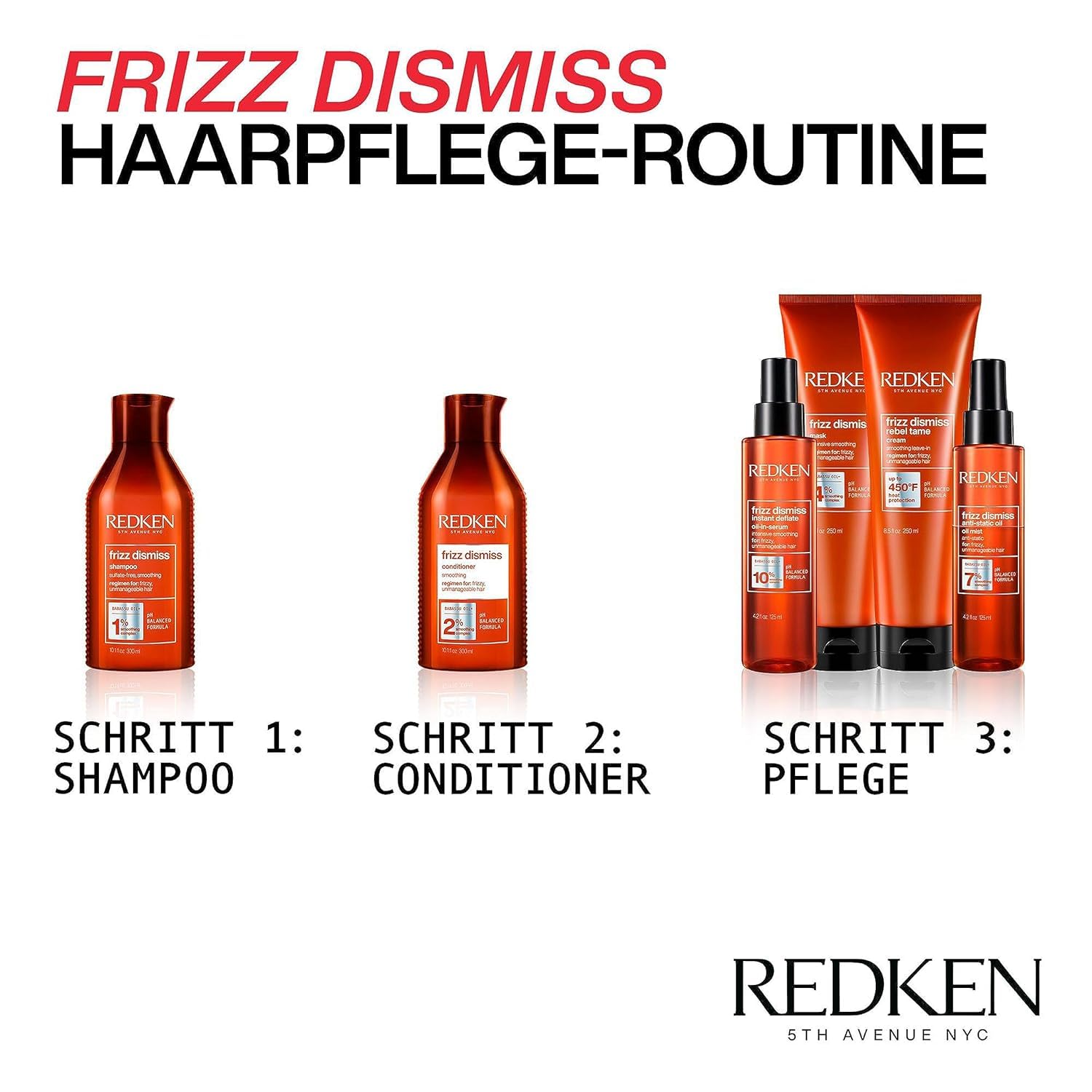 Redken Haarlotion mit Anti-Frizz-Effekt für widerspenstiges Haar, Mit Babassu-Öl und Smoothing Komplex, Frizz Dismiss Rebel Tame, 1 x 250 ml