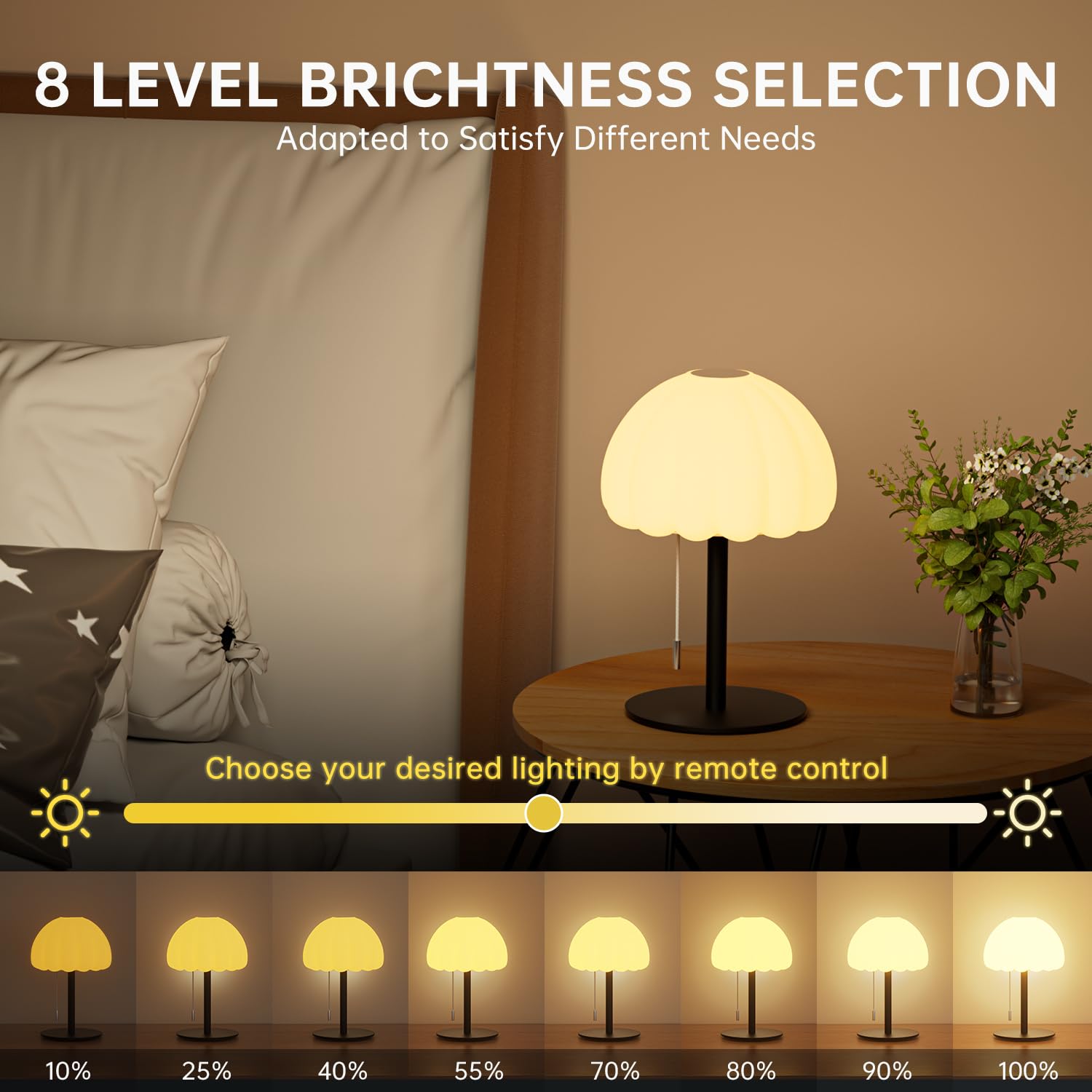 Lampada da comodino touch, modalità RGB, dimmerabile, piccola lampada per camera da letto, lampade da tavolo a catena con 4 modalità di illuminazione, lampada da comodino multicolore per