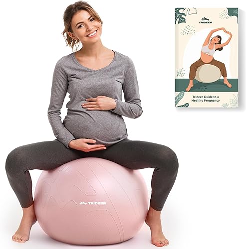 Trideer - Pelota de embarazo y parto de 1.7 mm extragruesa para yoga, maternidad, parto, ejercicio, fisioterapia, recuperación - Incluye guía