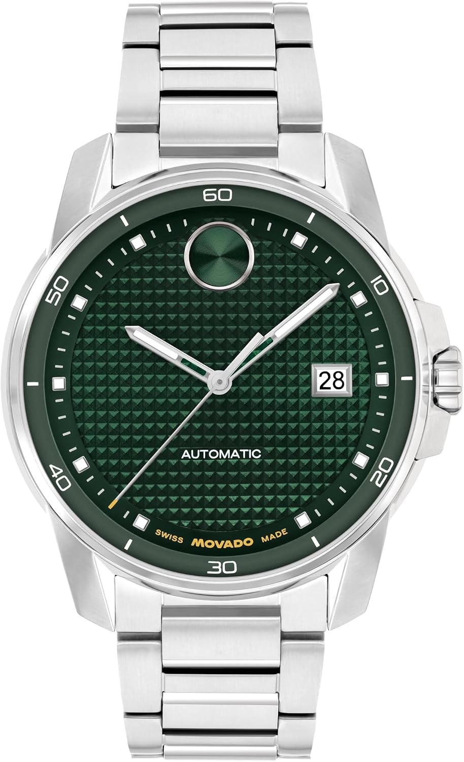 Movado Bold Verso Men’s Automatic Watch – 41 mm Case, Stainless Steel Bracelet, Self-Winding, Sophisticated Style, Gift for Him