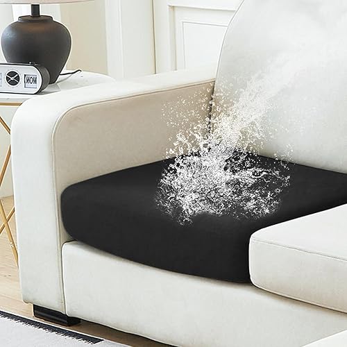 NAISI Waterproof Couch Cushion Covers Thick Velvet Fabric Washable Sofa