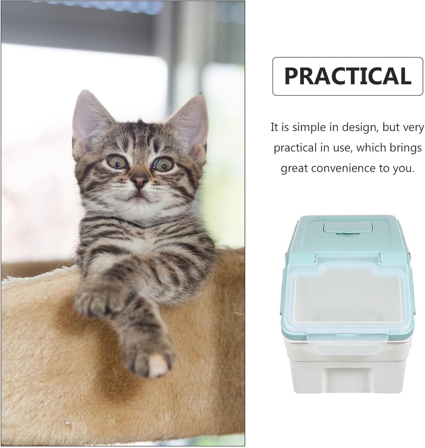 BESPORTBLE Sealed Pet Food Canister Dog Food Storage Bucket Nordic Blue Small Airtight Container with Moisture-proof Seal