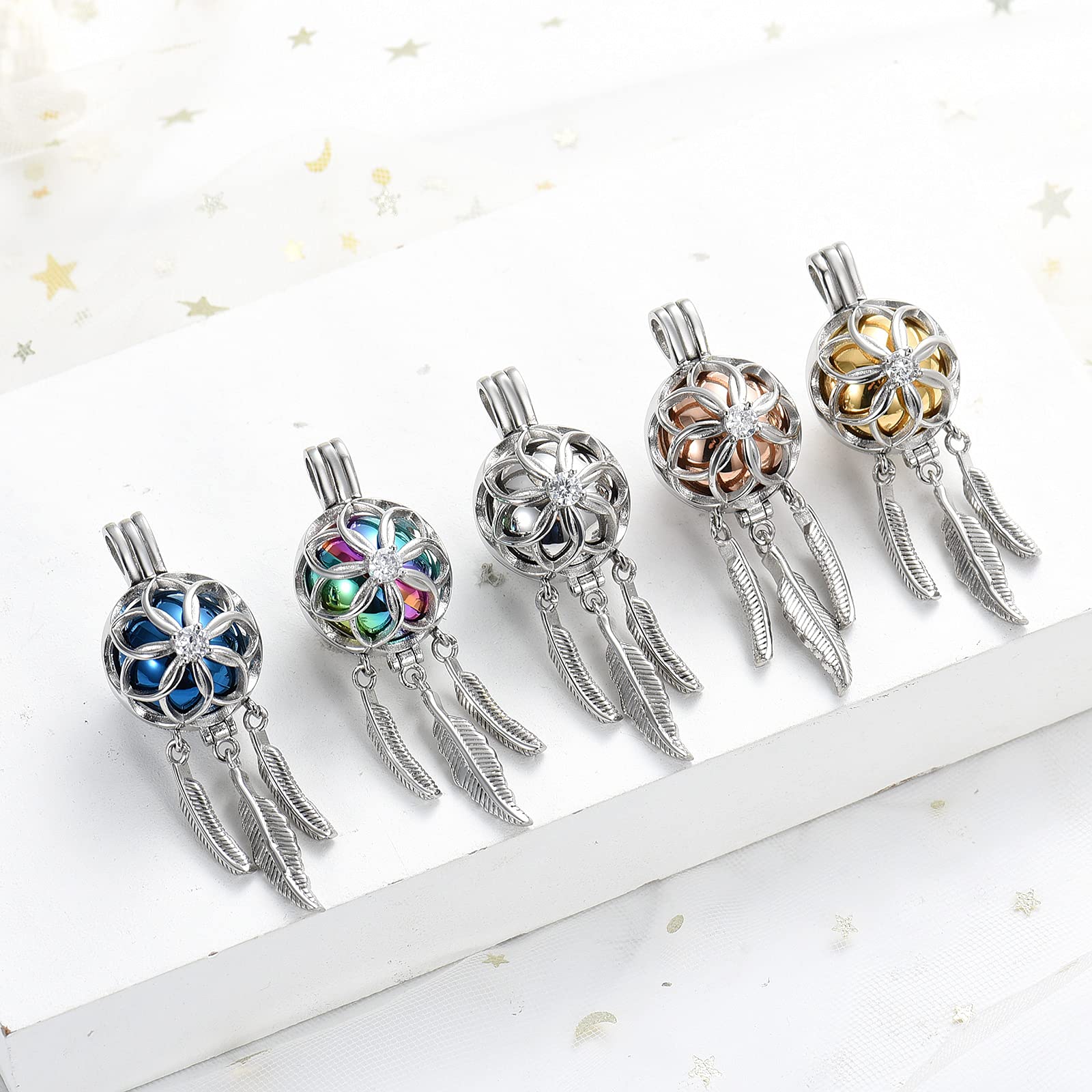 Llavero de urna de atrapasueños para cenizas de acero inoxidable, colgante de joyería de cremación