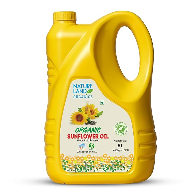 Natureland Organics Sunflower Oil 5 Ltr - Cold Pressed