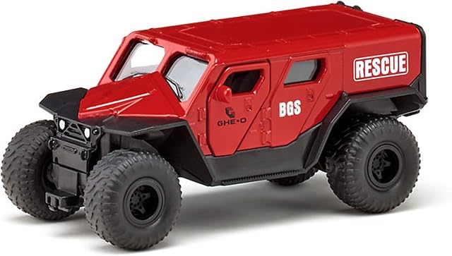 SIKU 2307, GHE-O Rescue Vehicle, 1:50, Metal/Plastik, Czerwony, Wielofunkcyjny, Kompatybilny z modelami w tej samej skali