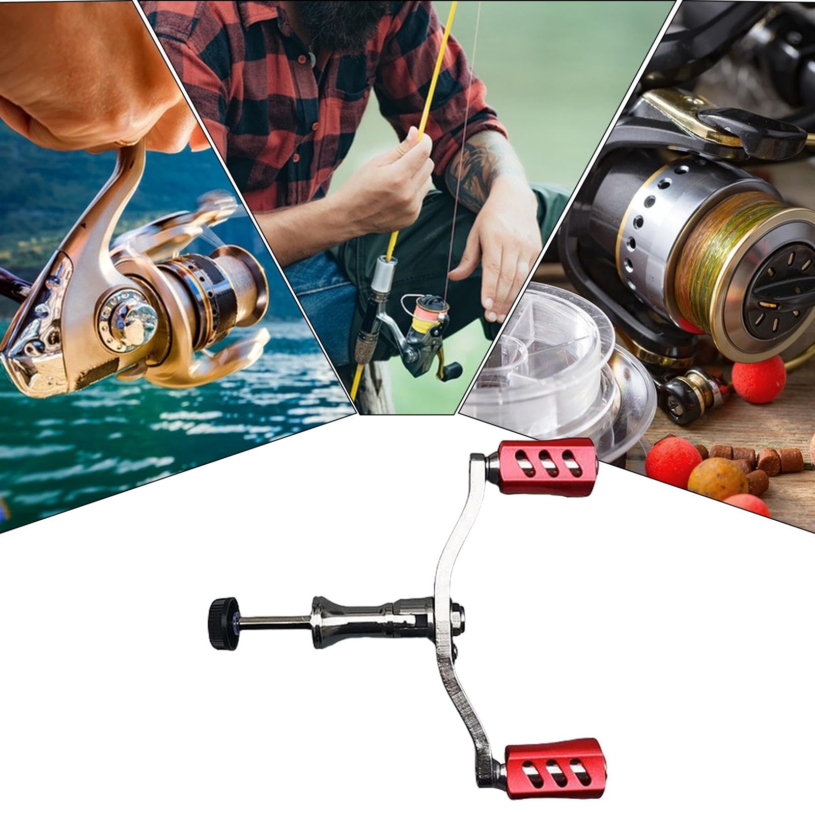 Poignée de rechange de moulinet, poignée de moulinet à bascule, barre d'équilibre à double bascule, poignée de moulinet de pêche, poignée d'appât à la traîne à la traîne, pièces de moulinet de pêche à