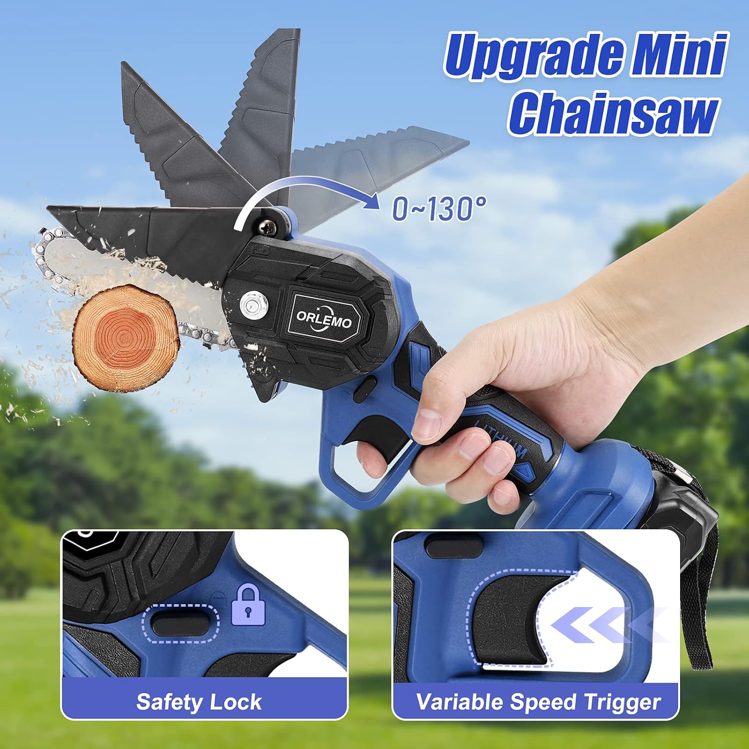 Mini Chainsaw, 4 Inch 20v Electric Chainsaw, Portable Handheld Electric Cordless Chainsaw for gardening pruning tree trimming wood cutting