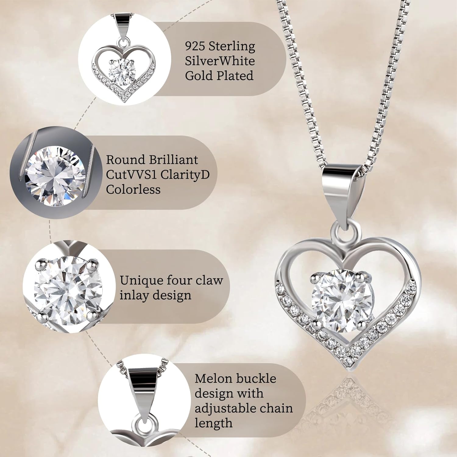 TFT Necklaces For Women Jewelry Moissanite Diamond Crystal Necklace Gifts For Women - Image 6