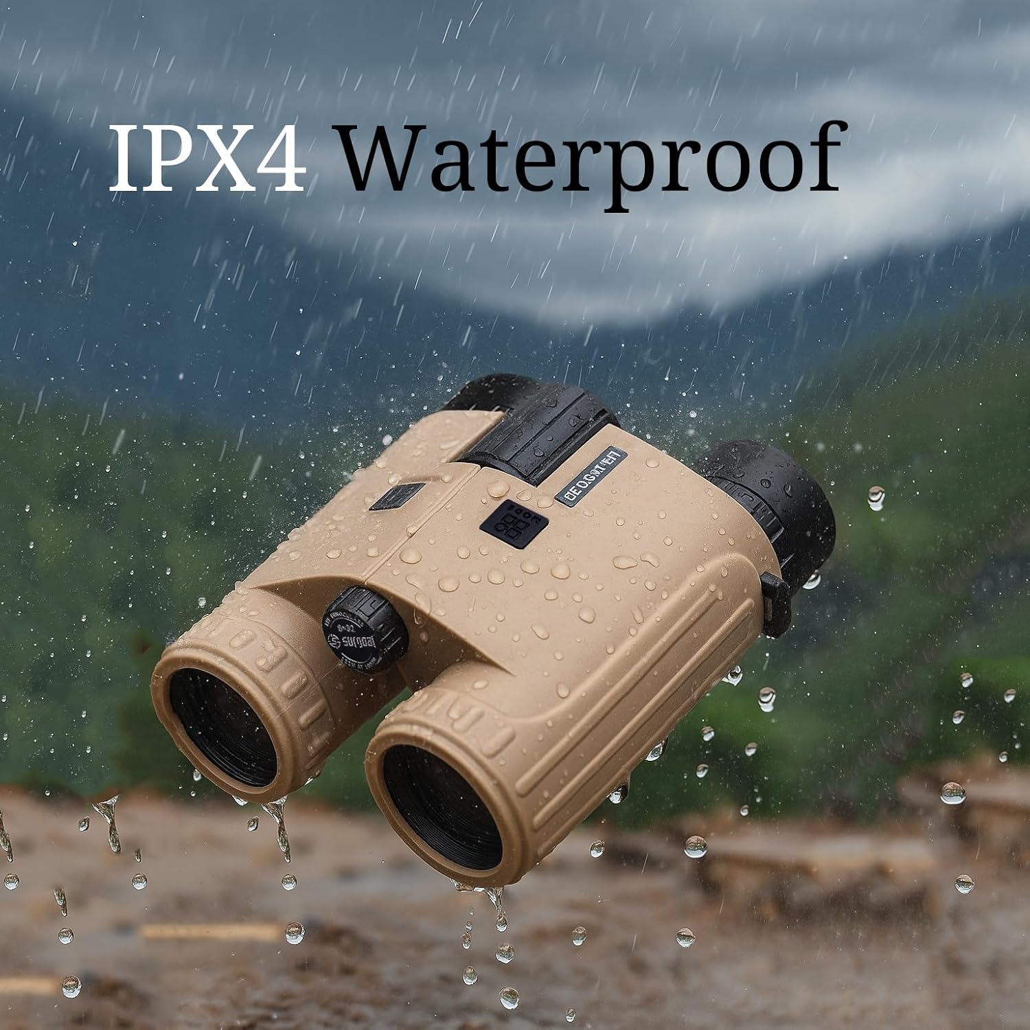 8x32 Laser Rangefinder Binoculars 3000 Yards, OLED Red Display, Angle Compensated, IPX4 Waterproof Hunting Range Finder with 1/4” Thread for Tripod Mount