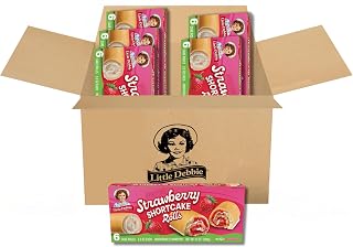Little Debbie Strawberry Shortcake Rolls - 36 Individually Wrapped Cake Rolls in 6 Boxes, Nostalgic Strawberry Snack Delight