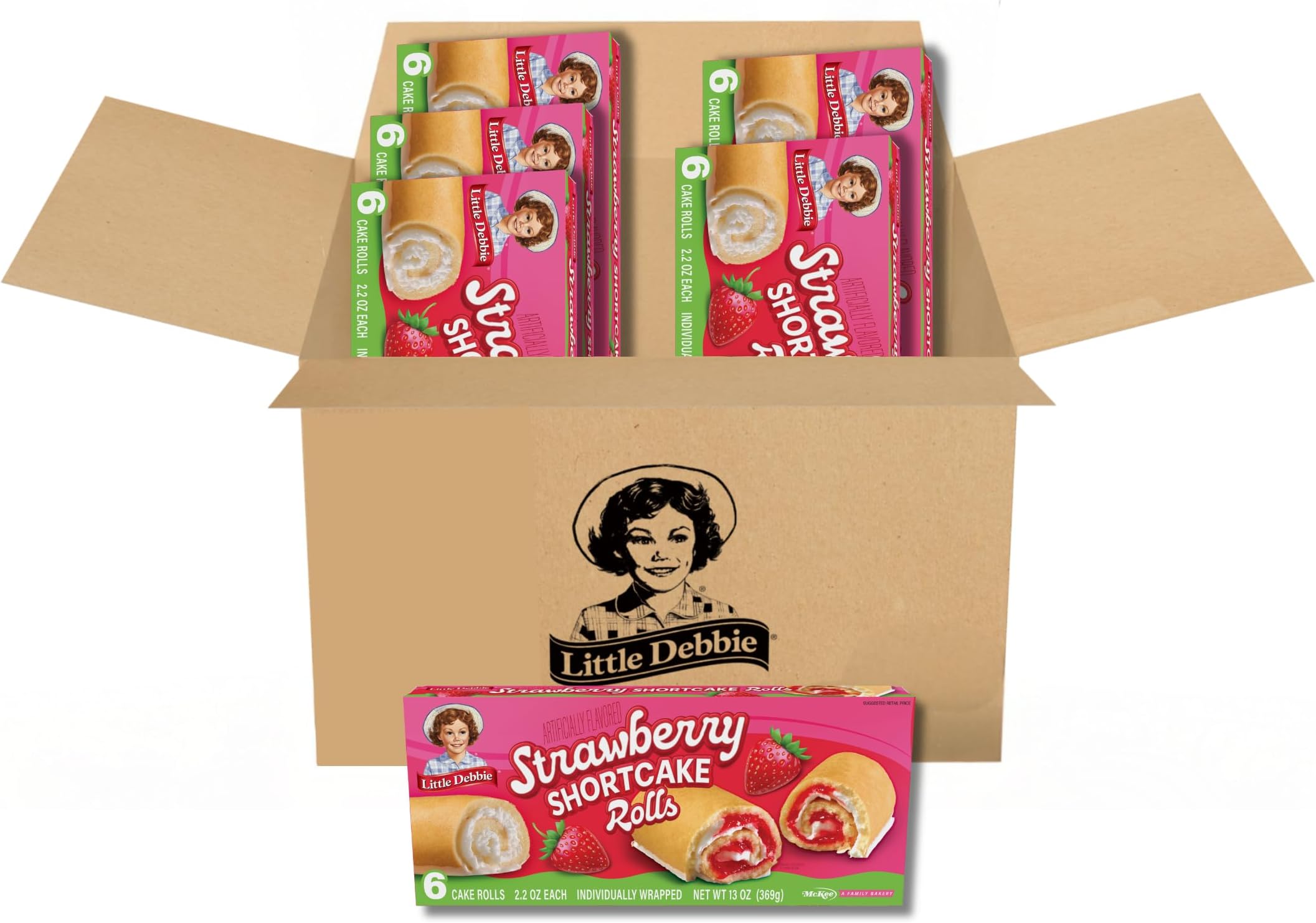 Strawberry Shortcake Rolls, 36 Individually Wrapped Cake Rolls (6 Boxes)