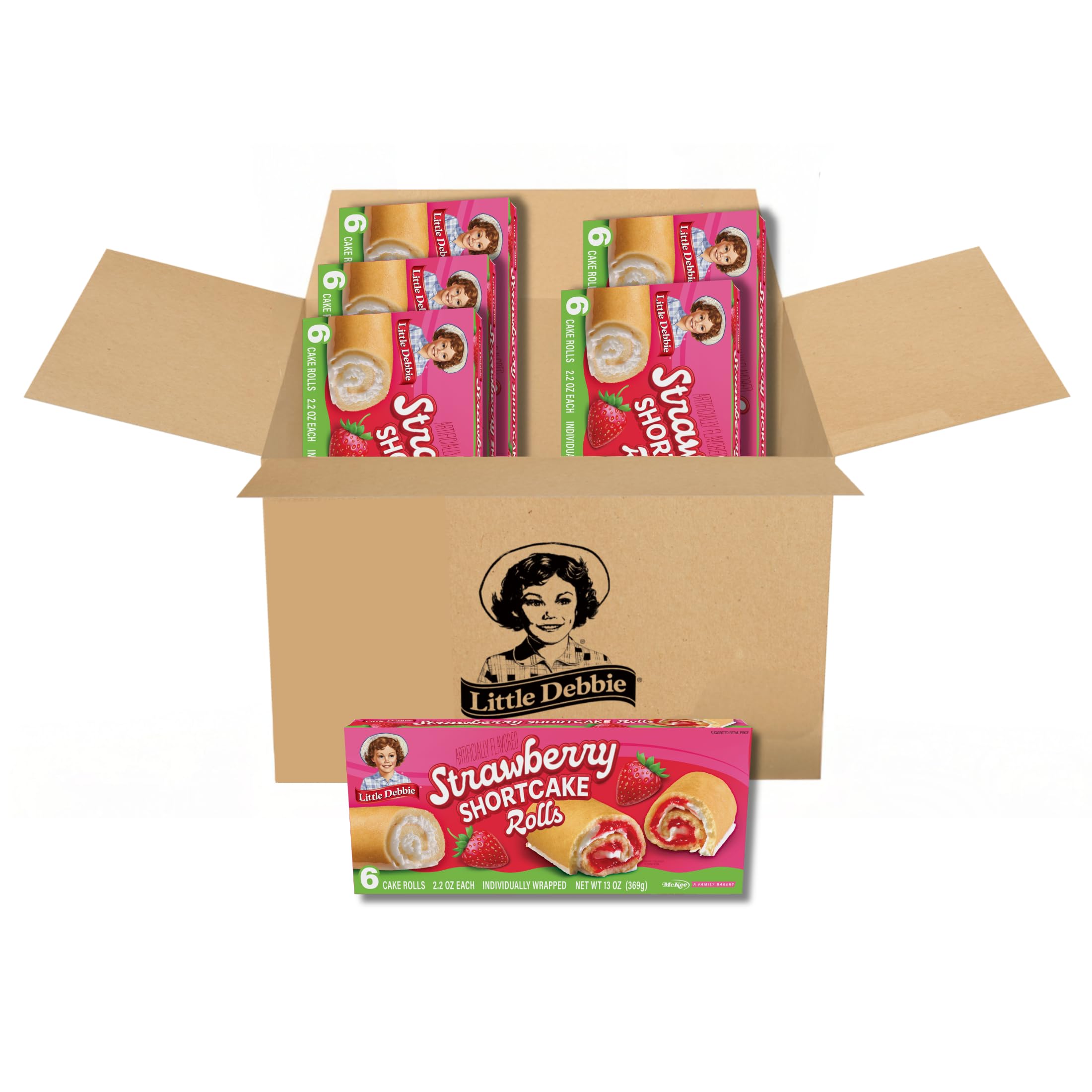 Strawberry Shortcake Rolls, 36 Individually Wrapped Cake Rolls (6 Boxes)
