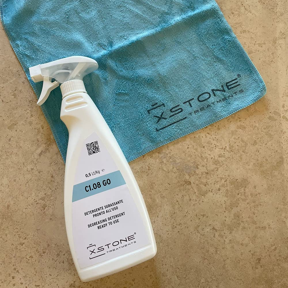 Detergente SGRASSANTE pronto alluso per PULIZIA PROFONDA DI TOP CUCINA/BAGNO, TAVOLI in pietra naturale ecc. Pack 3 x SPRAY da 0,5 Litri