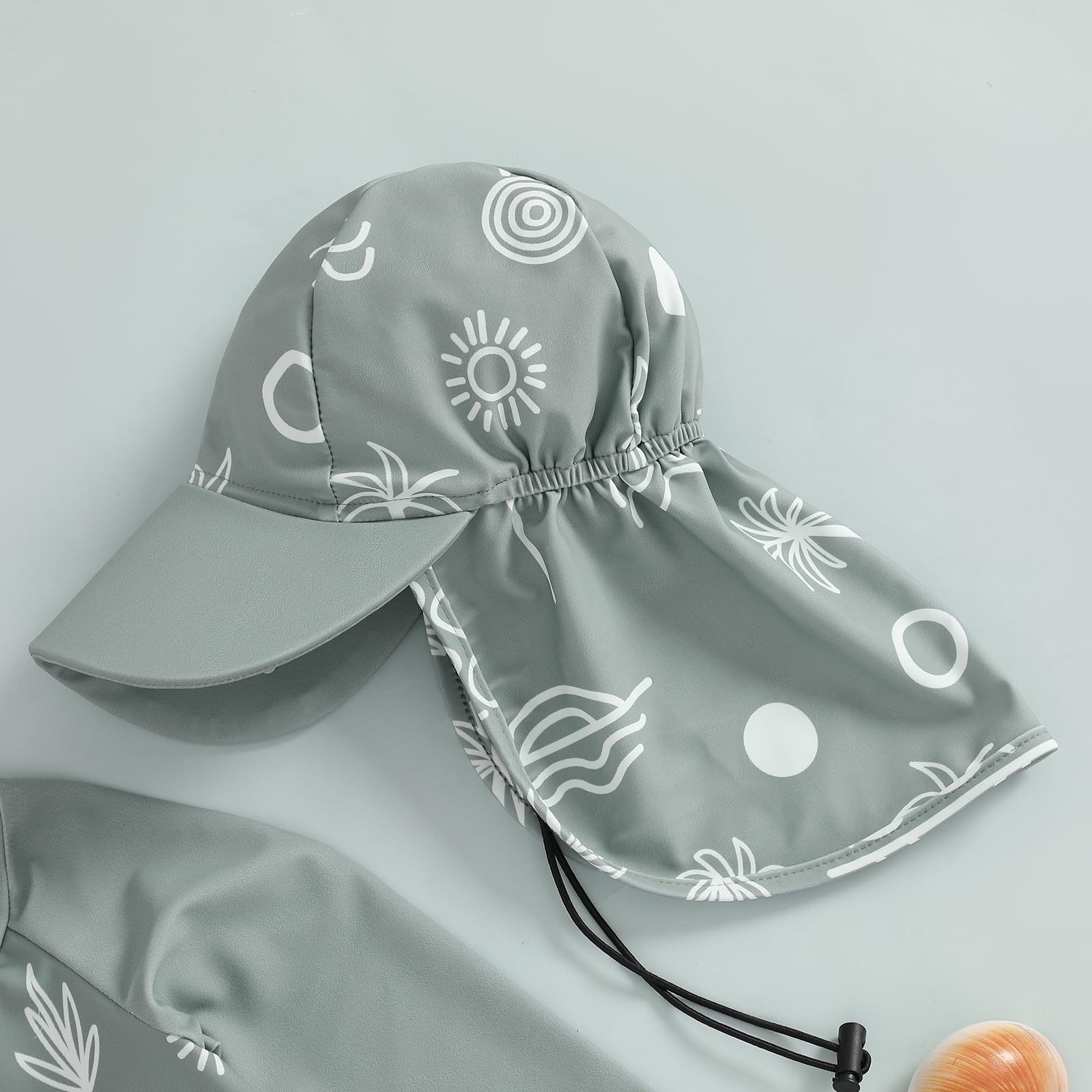 Traje de baño para bebé y niño de 3 piezas, antiUV, camiseta de manga larga + pantalón de baño + sombrero de sol, traje de baño piscina Nataiton Beach