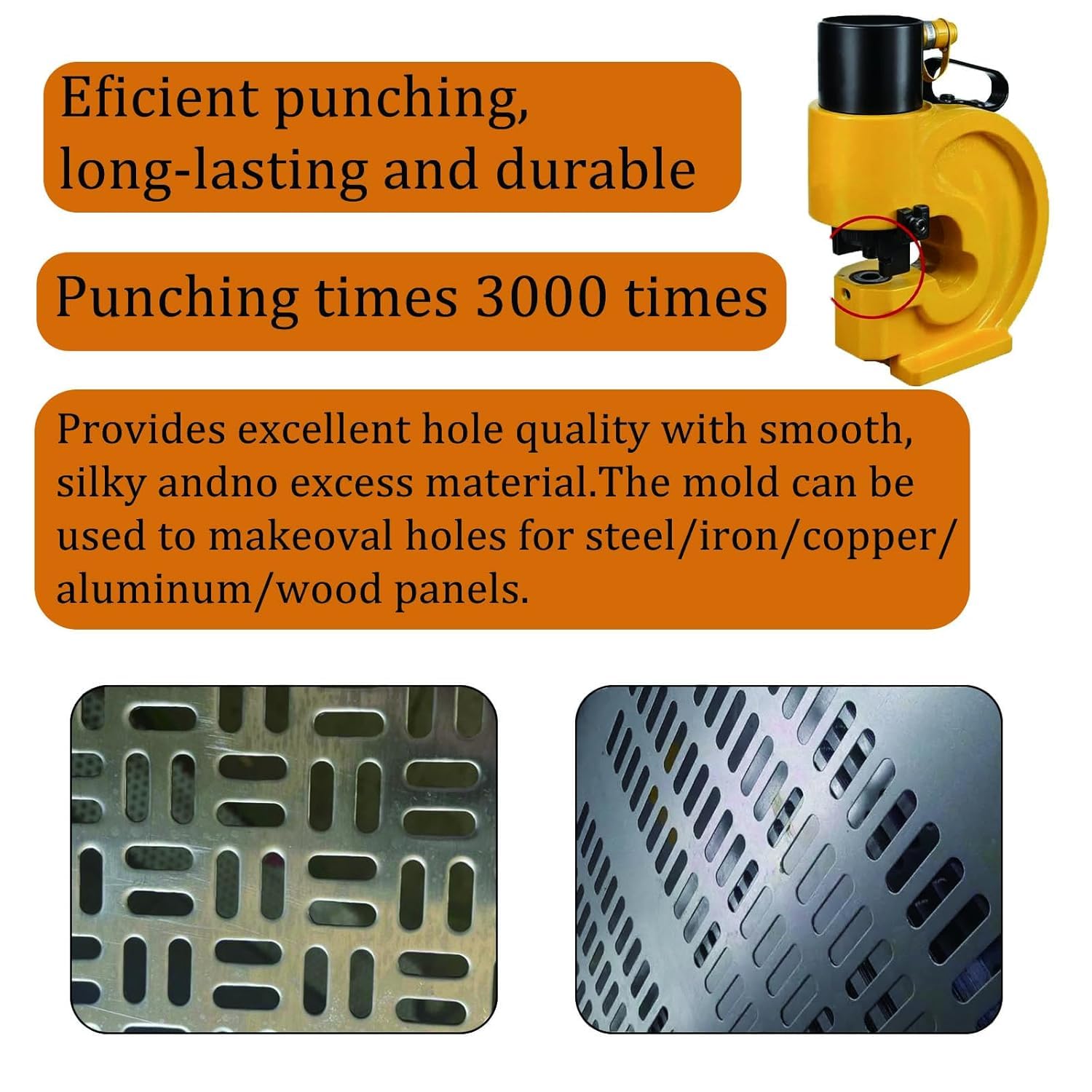 Custom Dies - 1 Piece 6 * 12MM Rectangle Hole Punching Dies Set for CH-70 Hydraulic Metal Hole Punch Digger Tool Machine - All Models Durable Replacement (Rectangle-CH-70 6 * 12MM)