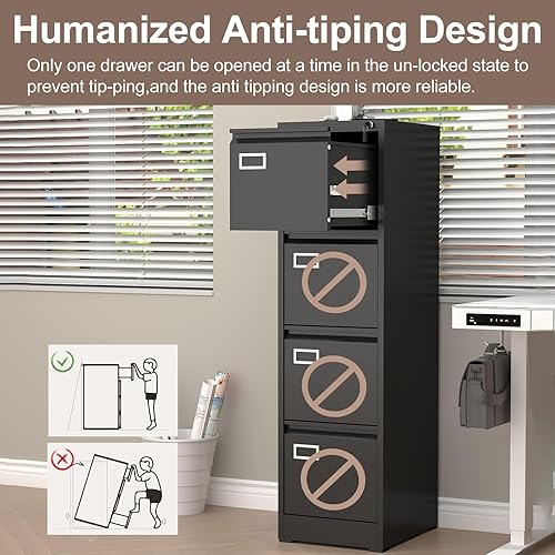 Miniatura 27 de LUCYPAL Archivador de 2 cajones con cerradura, archivadores verticales de metal para oficina en casa, gabinete de almacenamiento debajo