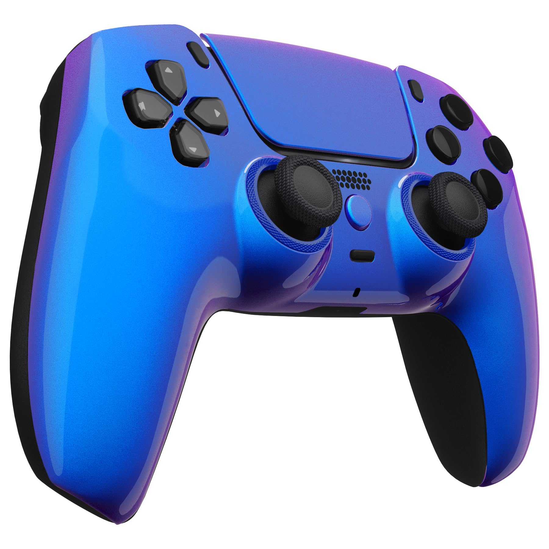 eXtremeRate Luna Cover Ricambio per ps5 Controller,Custodia Copertura Frontale Scocca Shell Ridisegnata Compatibile con ps5 Joystick BDM-010/020/030/040/050, Camaleonte Viola Blu