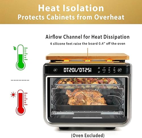 Miniatura 3 de Tabla de cortar para horno tostador de convección, compatible con freidora de aire Ninja DT201/DT251 Foodi, con patas de silicona antideslizantes