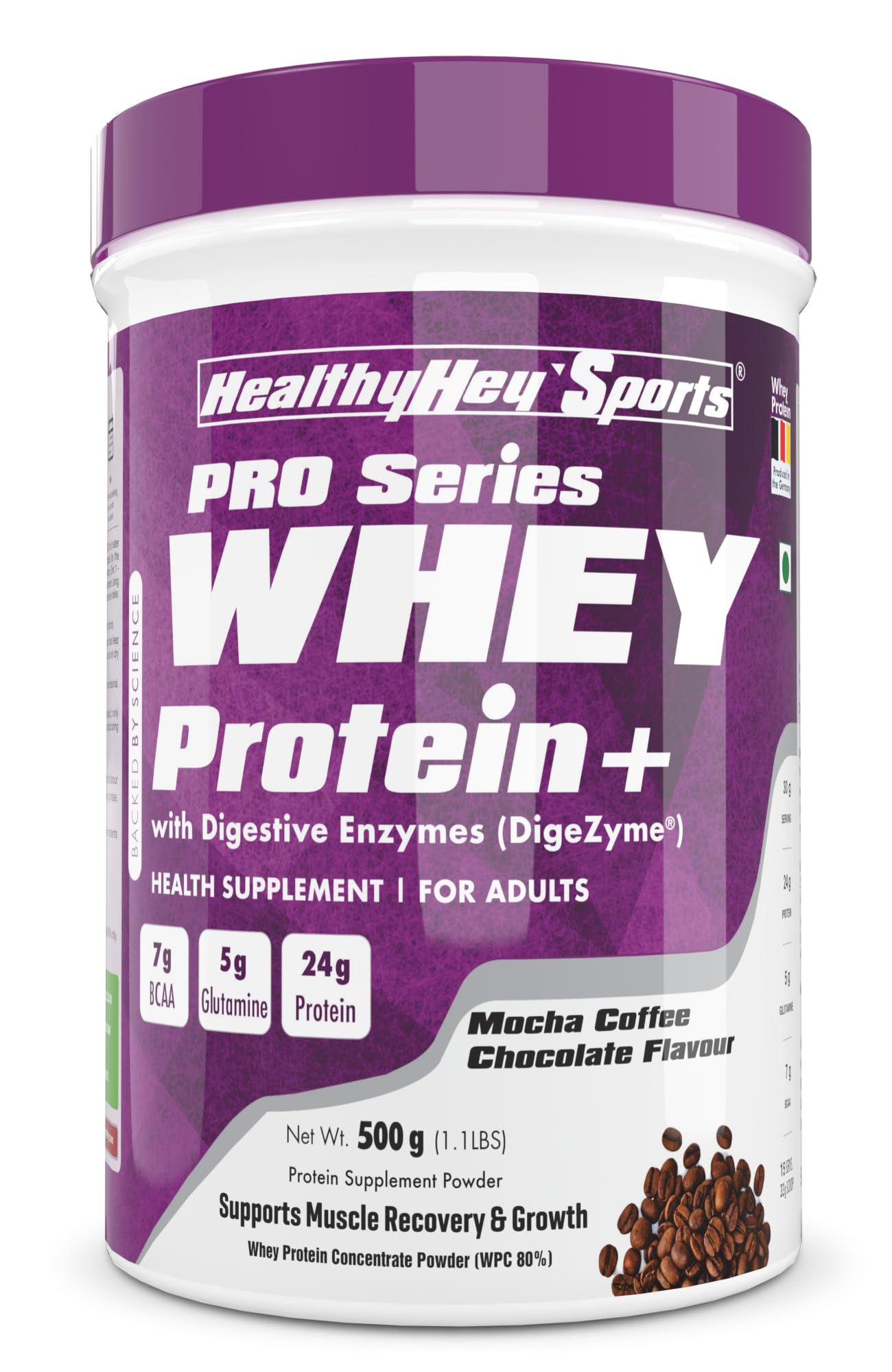 HealthyHey Sports Whey Protein Concentrate - Helps in Muscle Synthesis (Mocha Coffee Flavour, 500gm) (B08SMMP51L) Amazon Price History, Amazon Price Tracker