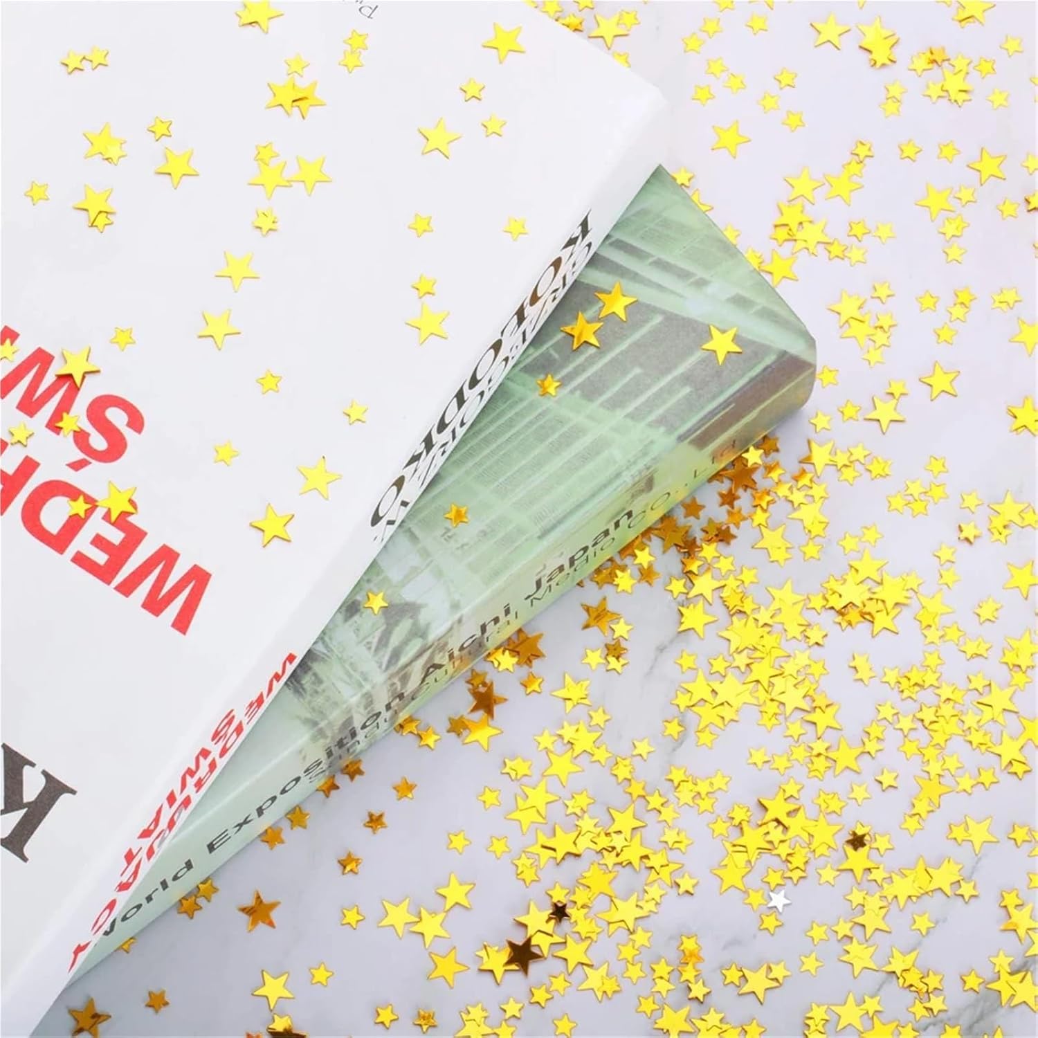 Table Confetti 8 Bag Golden StarTable Confetti, Sparkly Little Stars, Glitter, Table Decoration Birthday Party(Mix)