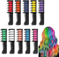 10 Pcs Hair Chalk, Temporary Hair Comb Non-Toxic Hair Chalk Girls Glitter Tattoos Tattoo Set for Carnival Cosplay Party Christmas Halloween