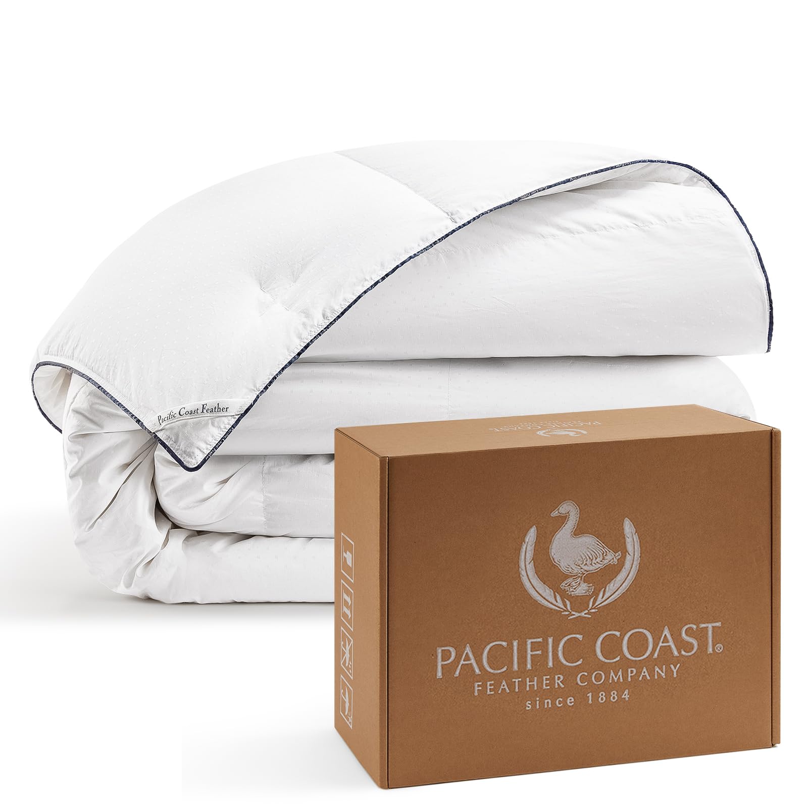 Pacific Coast Comforter King Size, Filled in White Goose Down Bedding Comforter King Size?All Season White Luxury Hotel Fluffy Duvet Insert, 106