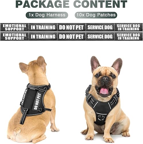 Miniatura 25 de WINSEE Arnés táctico para perro, arnés sin tirones para perros medianos y grandes con asa y Molle, arnés de servicio militar para perros pequeños