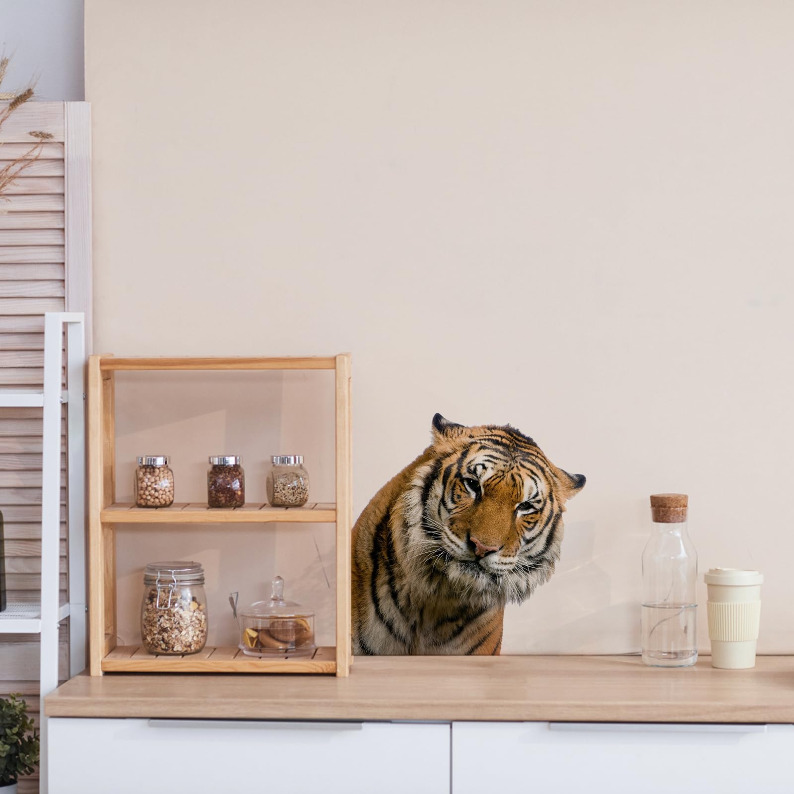 Autocollant mural tigre pour vitrine de magasin et salle de bain