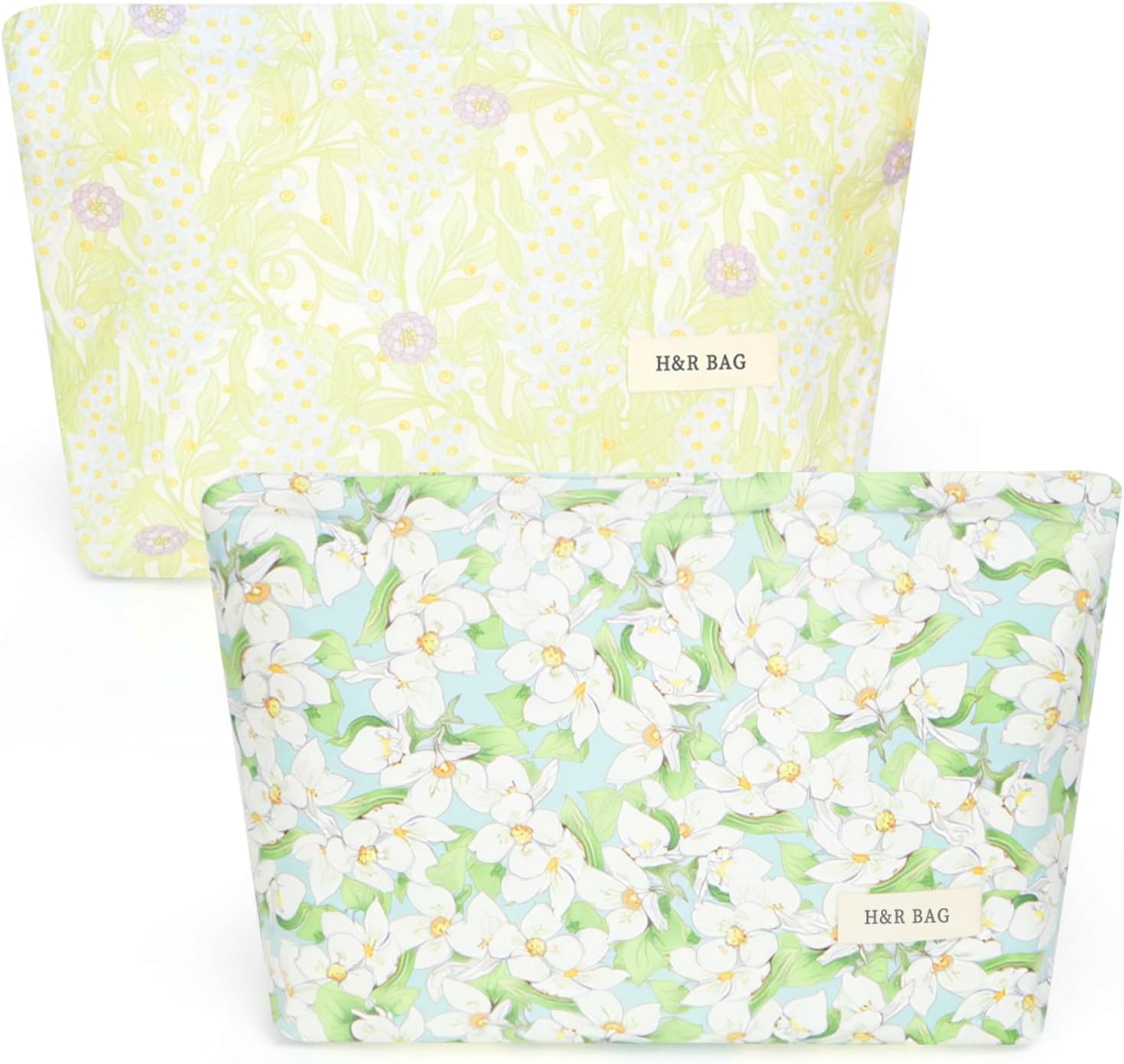 Pack of 2 Small Cosmetic Bags for Handbags, Women's Makeup Bag, Cosmetic Bag for Travel and Everyday Use, Portable Makeup Bag for On the Go, Colourful, Natural pattern