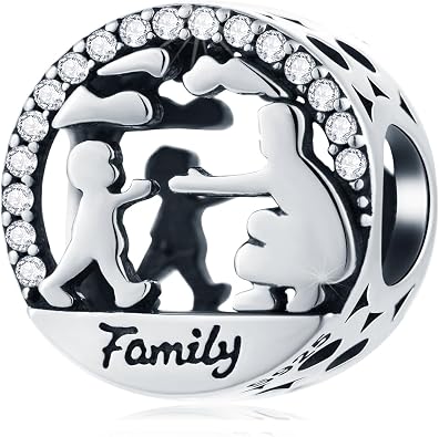 GLOWDAS Family is Love Charms with Parents and Kids fit Pandora Bracelet