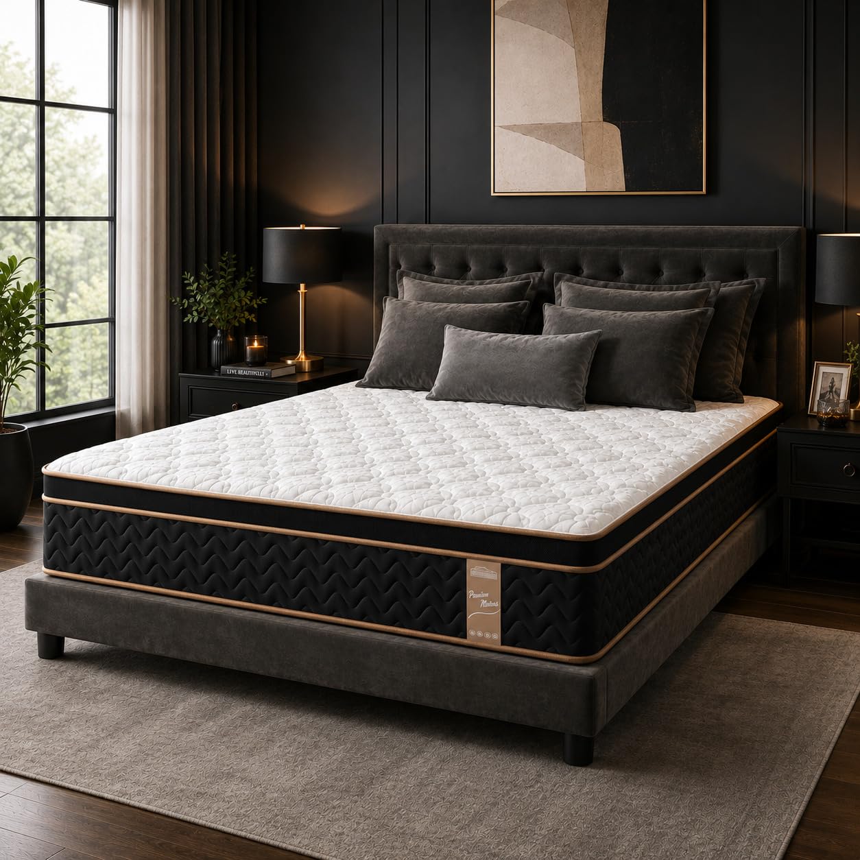 Plush Hybrid Queen Mattress, 10 Inch Queen Mattress Gel Memory Foam