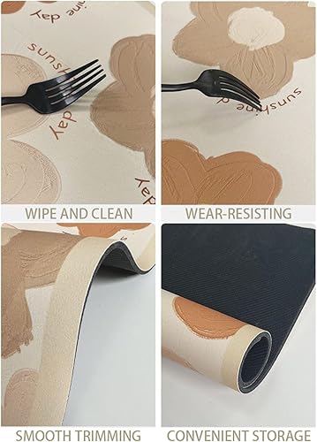 Miniatura 4 de Tapete de secado de platos con patrón de flores creativas para encimera de cocina, tapete de drenaje súper abosrbente, tapete de café antideslizante