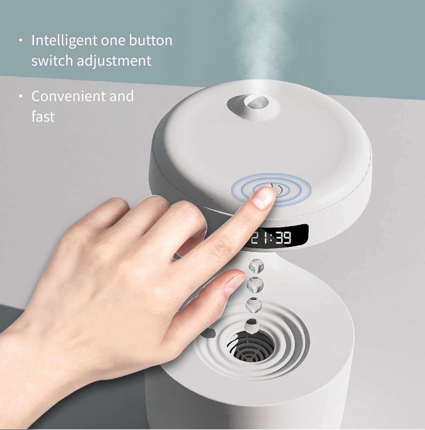 Generic Raindrop Humidifier, Anti Gravity Technology, 800ml, Cloud Raindrop Humidifier