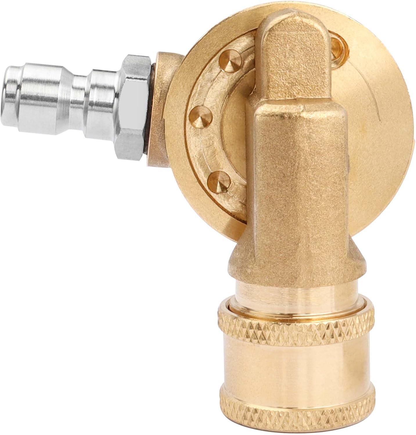 Yakamoz Pressure Washer Pivoting Coupler - 1/4 Inch Quick Connect Gutter Cleaning Attachment 270 Degree Pressure Washer Wand Accessories with 7 Angles for Power Washer Spray Nozzle Tip, 4500PSI