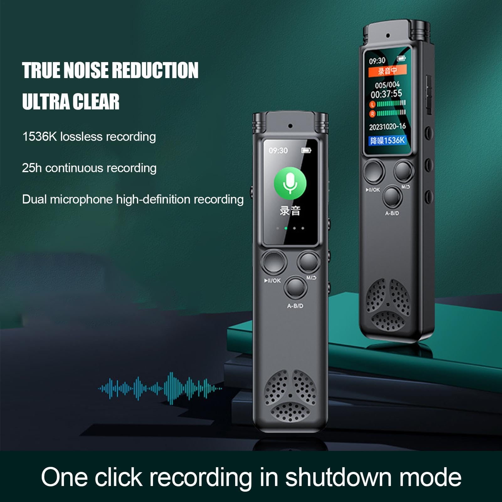 Registratore Audio - Registratori Di Suoni Con Penna Di Registrazione Con | Riduzione Del Rumore Tramite Password | Dittafono Di Qualità HD Con Doppio Microfono Per Lezioni Di Giornalisti E Studenti |