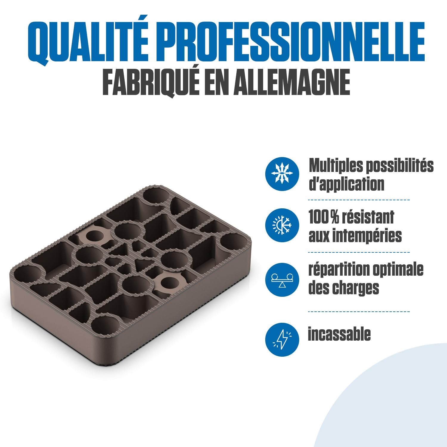 Bauhandel24 entretoise plastique 100 pièces 60 x 40 mm 10 mm idéal comme cale meuble et cale parquet flottant