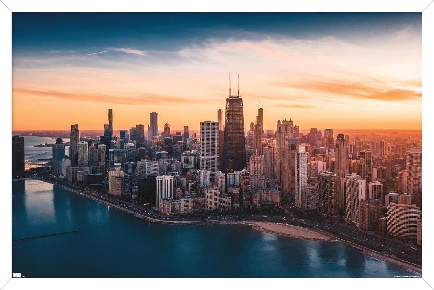 Cityscapes - Chicago, Illinois Wall Poster, 34L" x 22.4W", Premium Unframed Version