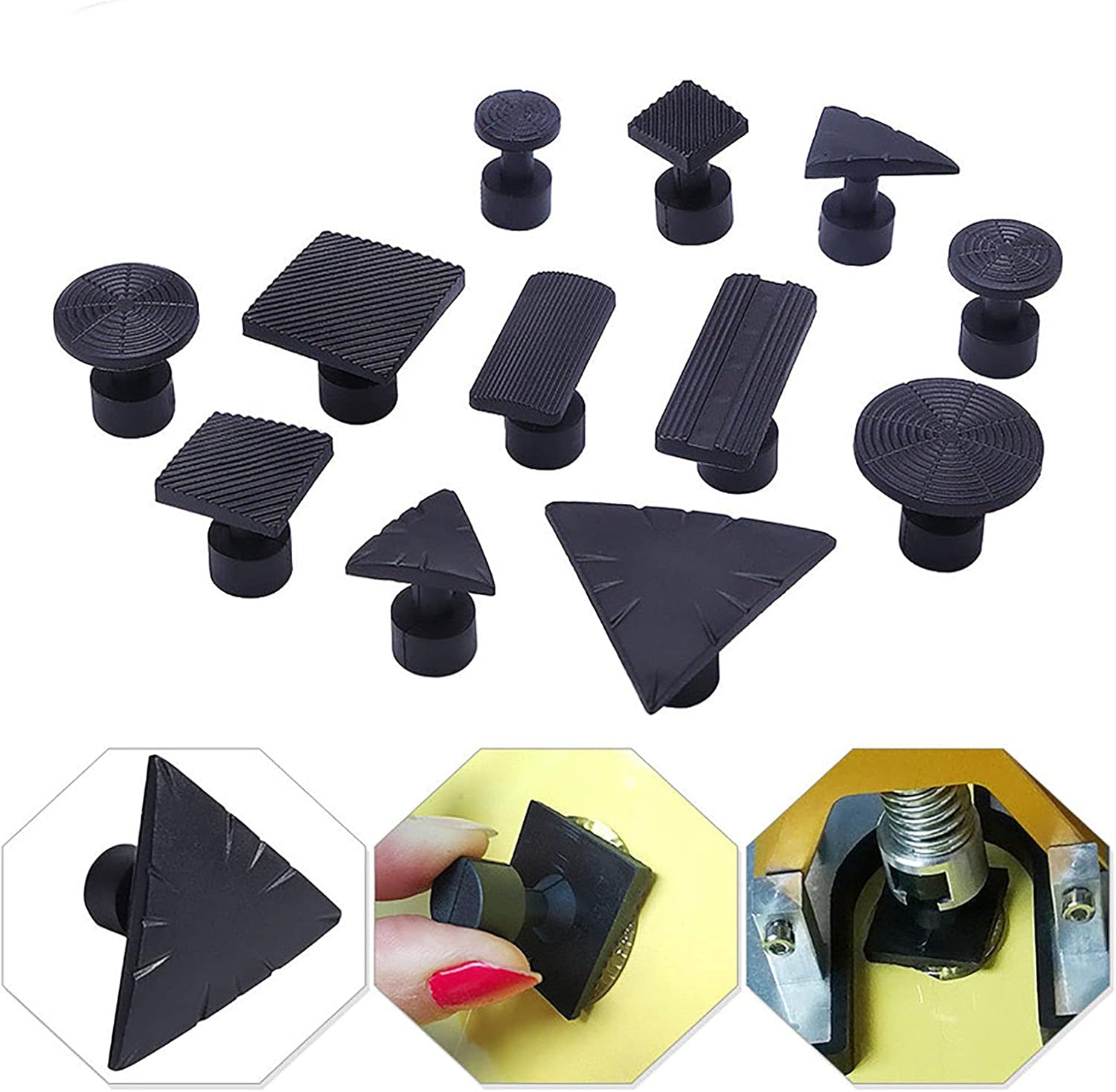 Paintless Dent Repair Kit, Heavy Duty Dent Puller Tool Paintless Car Dent Repair Tool with 12pcs Auto Body Tools Tabs and 8pcs Dent Puller Screw Tip