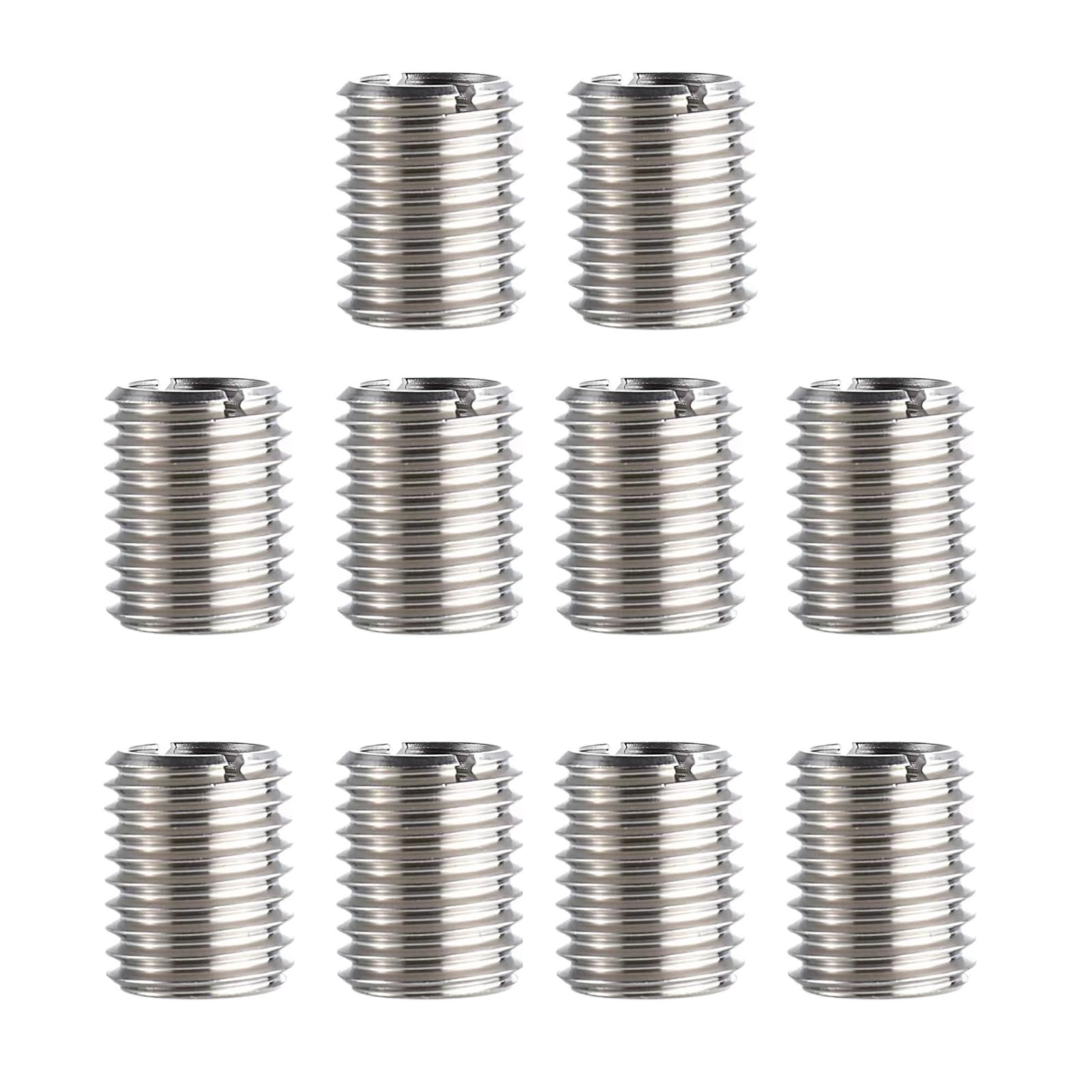 10 Adaptadores De Rosca M12 A M8 - Reductor De Rosca Exterior M12x1.75 A Interior M8x1.25, Acero Inoxidable 304, 18 Mm De Largo