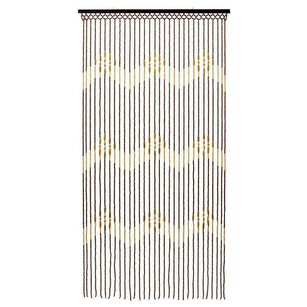 Caprican Beige Tuscany Provence Wooden Bamboo Beaded Door Curtain Blind Fly Bug 90 X 180Cm Wood (Waves (11-089Wa))