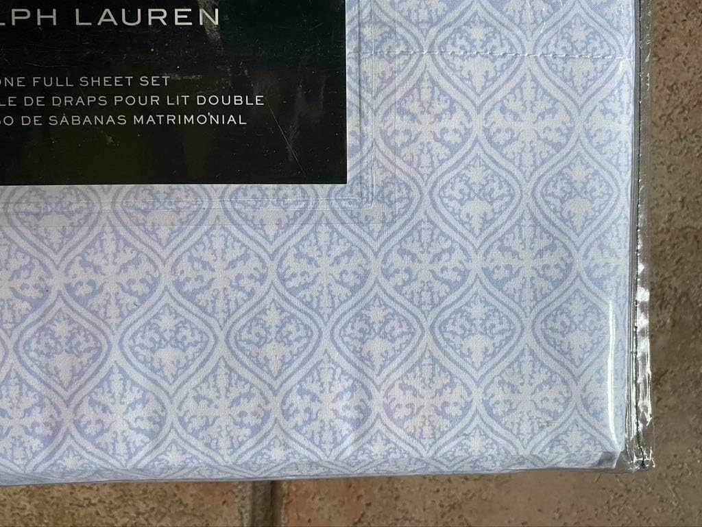 Lauren by Ralph Lauren Geometric Blue Sheet Set - Full Size (All Cotton)